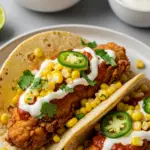Fried Chicken Street Corn Taco with Jalapeno Lime Ranch