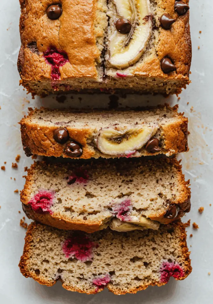 Chocolate Chip Raspberry Banana Bread
