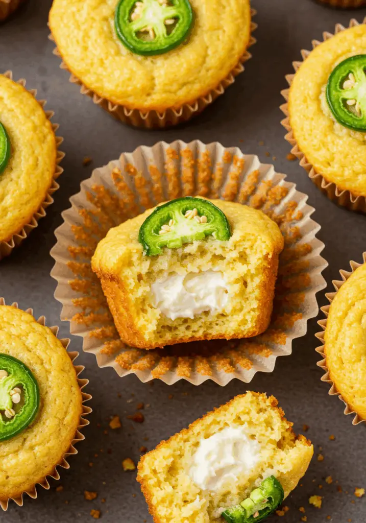 Jalapeño Cornbread Muffins with Cream Cheese Filling
