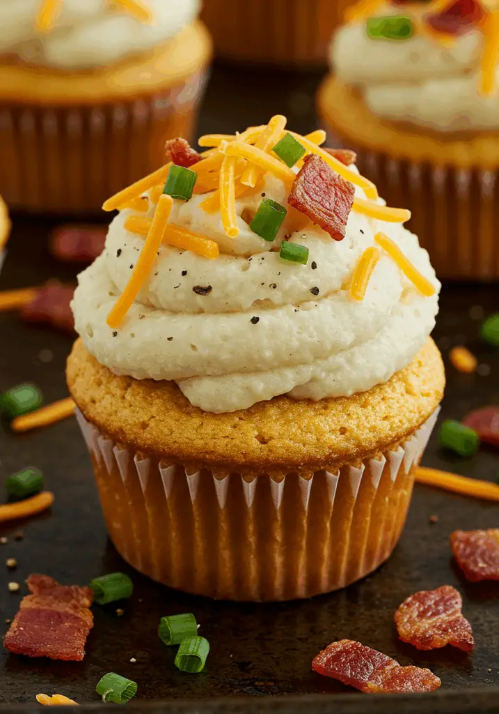 Cornbread Cupcakes with Mashed Potatoes
