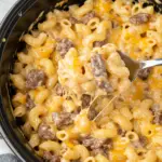 Crockpot Philly Cheesesteak Mac and Cheese