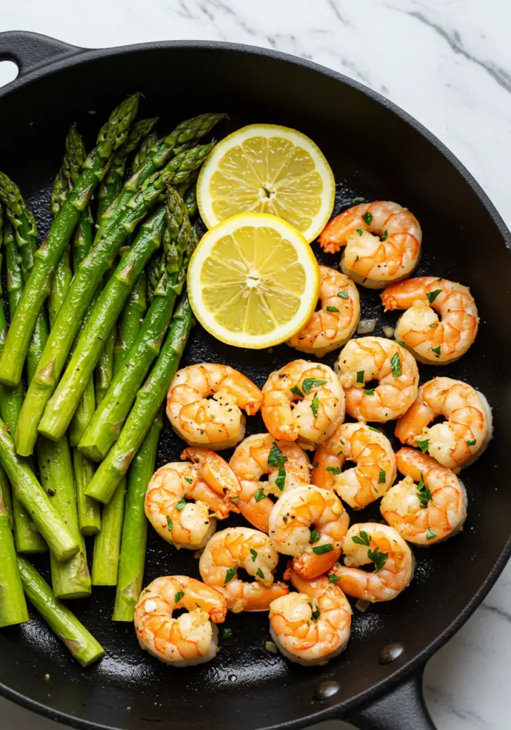 Lemon Garlic Shrimp and Asparagus