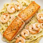 Salmon and Shrimp Alfredo