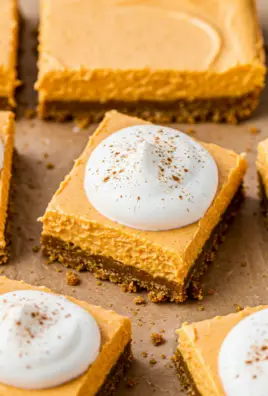 No Bake Pumpkin Cheesecake (Bars)