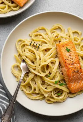 Creamy Honey Mustard Salmon Pasta
