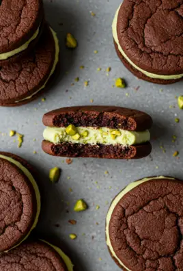 Chocolate Pistachio Sandwich Cookies
