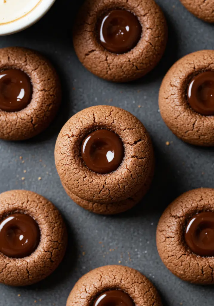 Chocolate Hazelnut Thumbprint Cookies