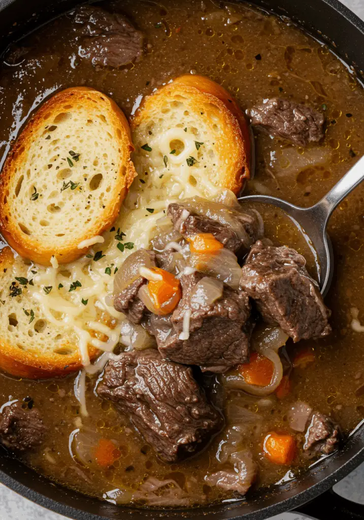 French Onion Beef Short Rib Soup