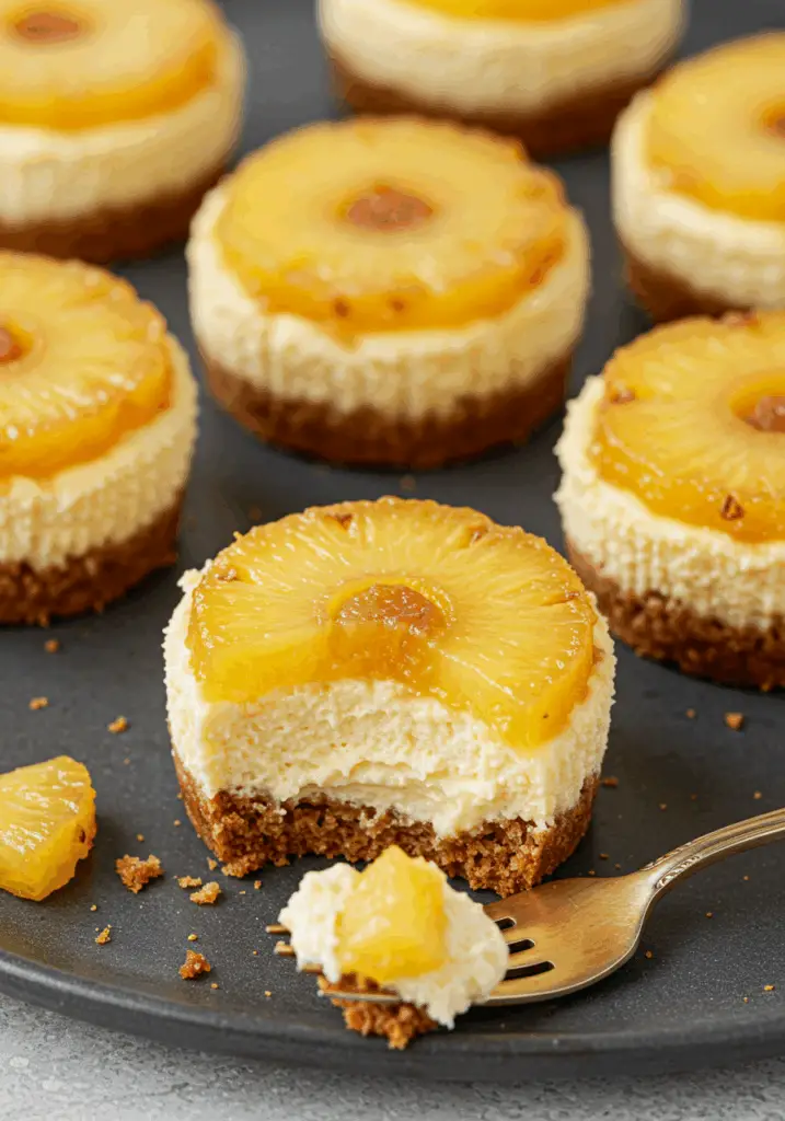 Mini Pineapple Upside Down Cheesecakes