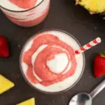 Pineapple Strawberry Swirled Slushies