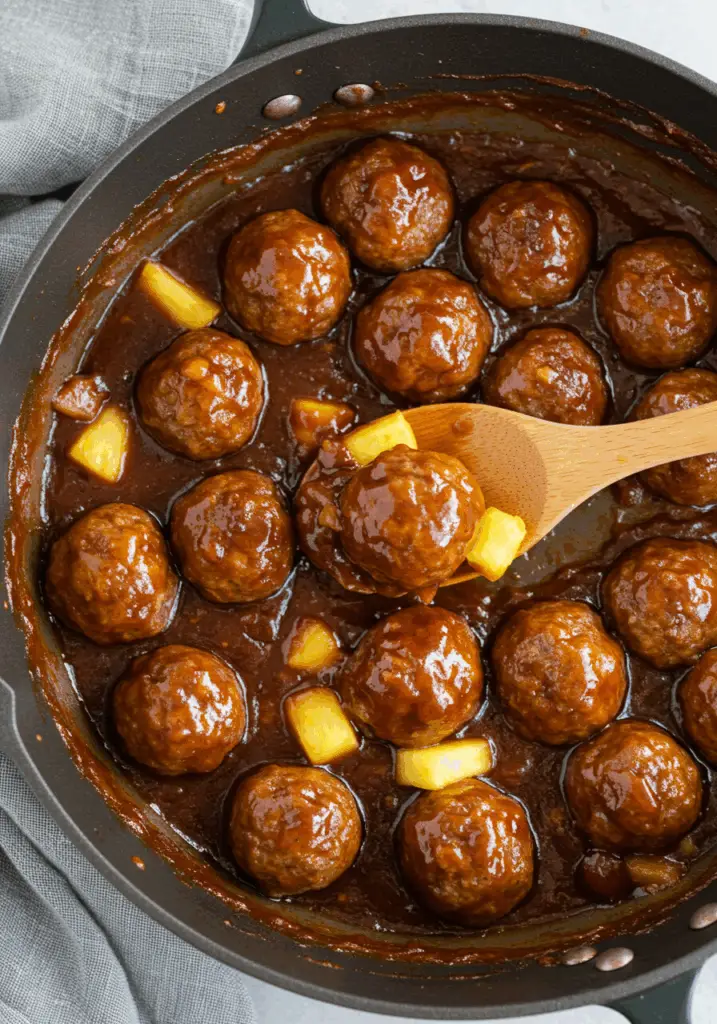 Slow Cooker Pineapple Barbecue Meatballs