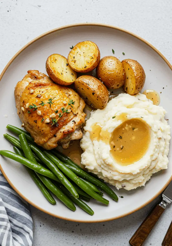 Creamy Garlic Chicken with Herb Mashed Potatoes