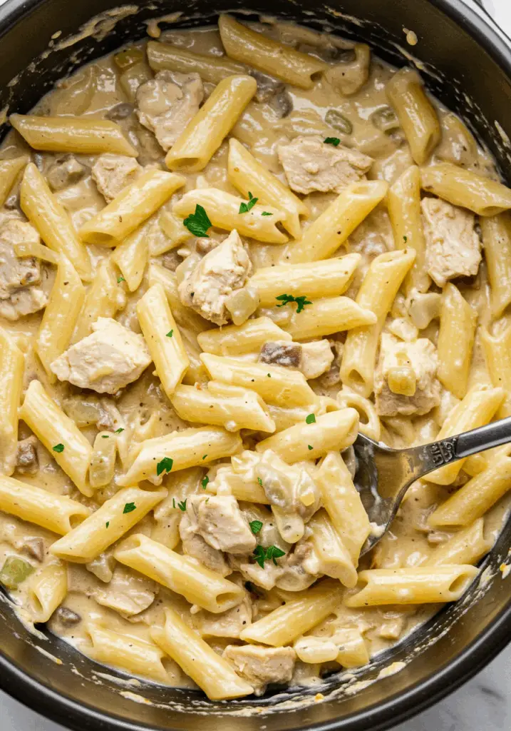Crockpot Olive Garden Chicken Pasta

