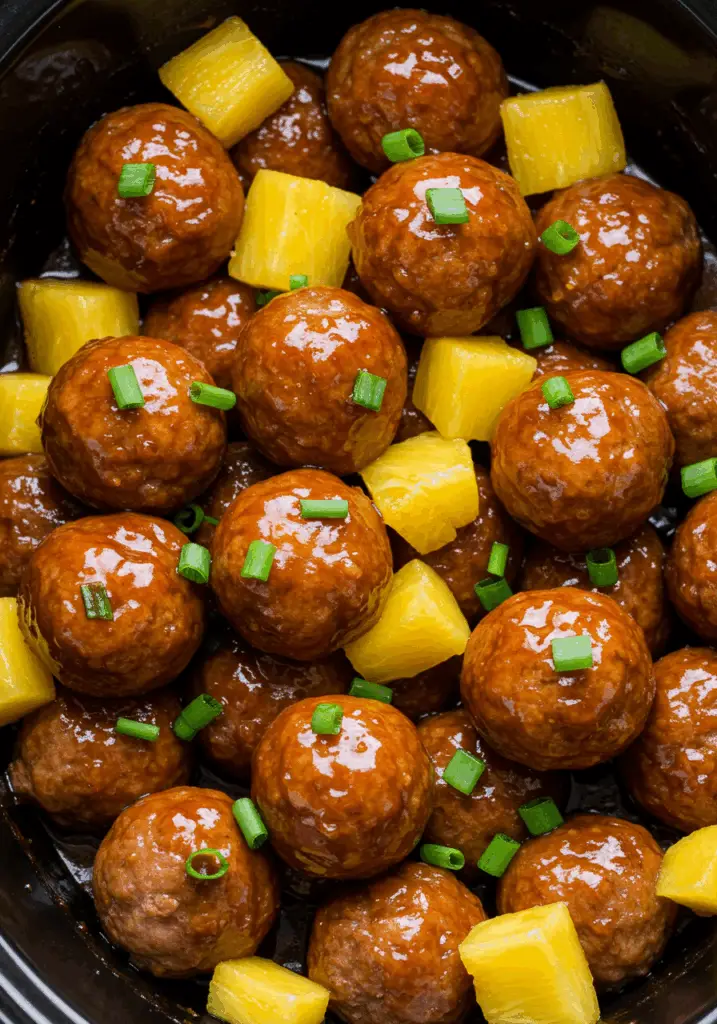 Crockpot Hawaiian Meatballs
