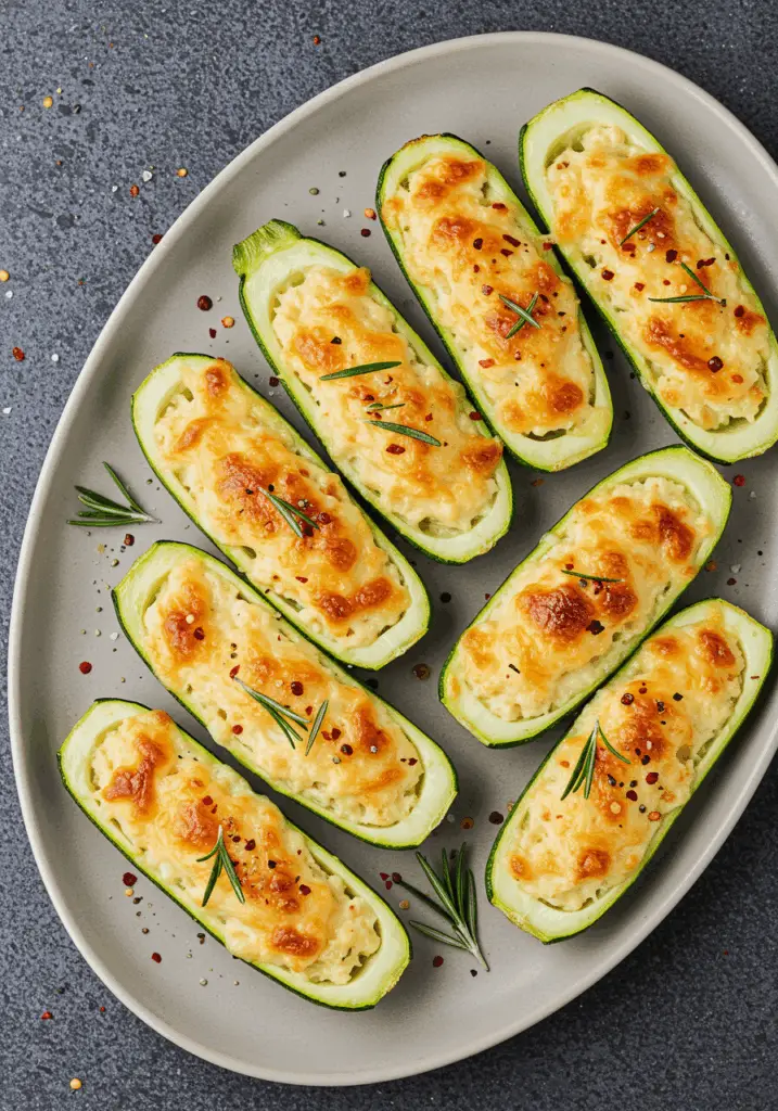 Gourmet Garlic Zucchini Steaks with Cheese
