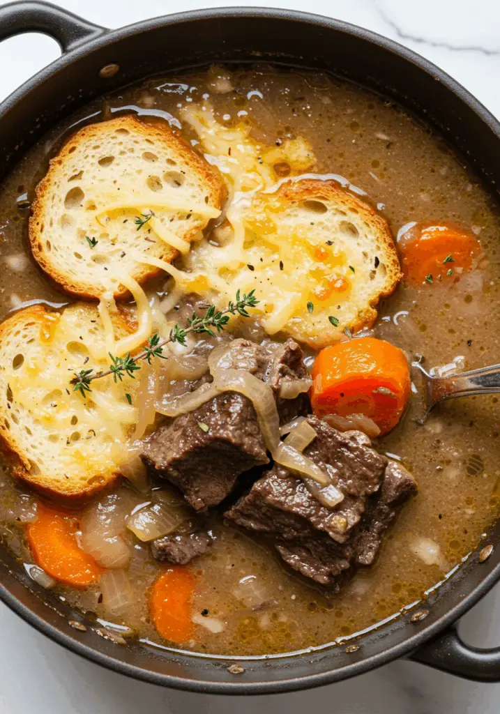 French Onion Beef Short Rib Soup
