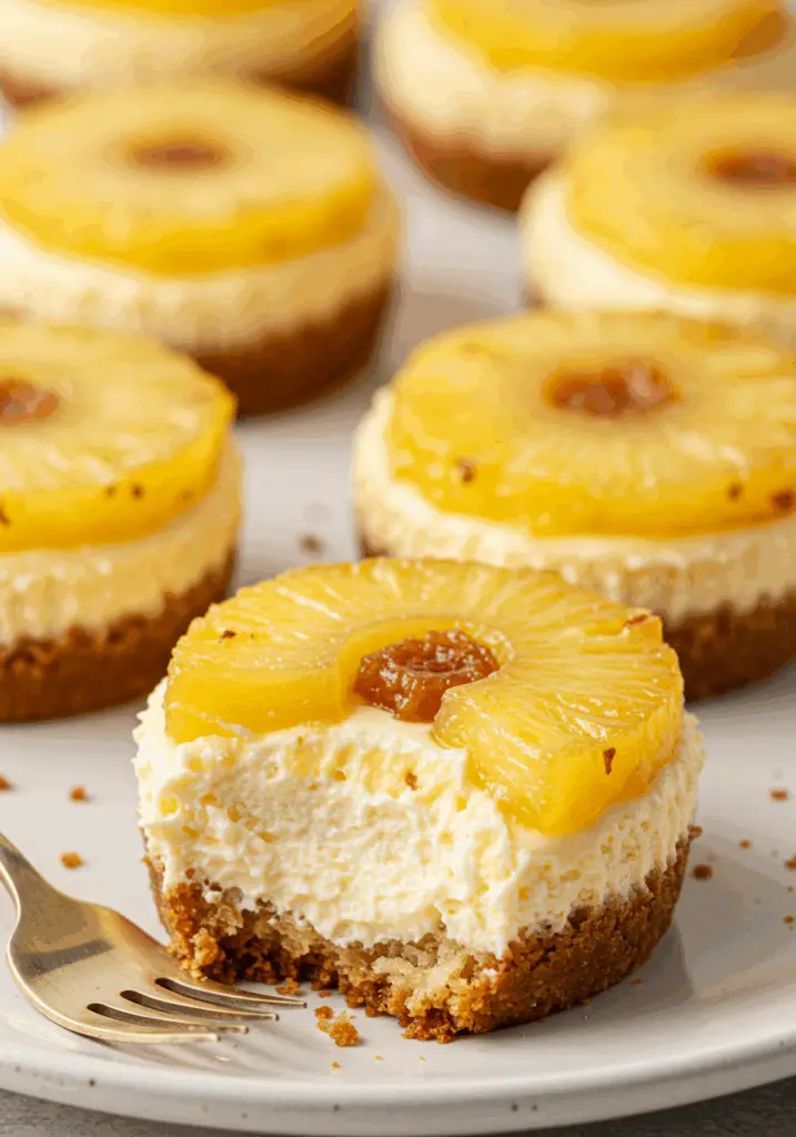 Mini Pineapple Upside Down Cheesecakes
