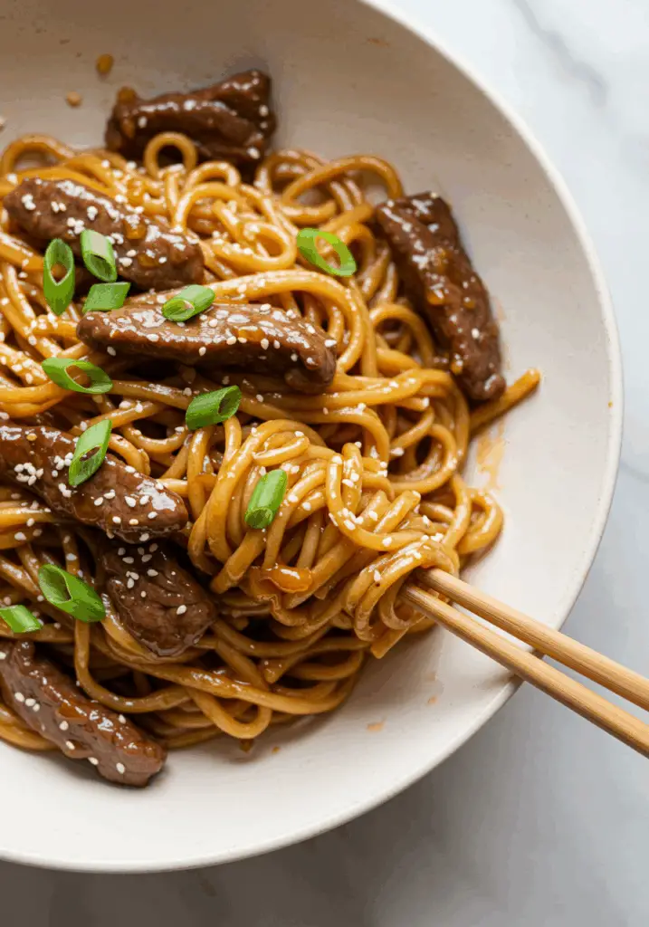 Sticky Beef Noodles