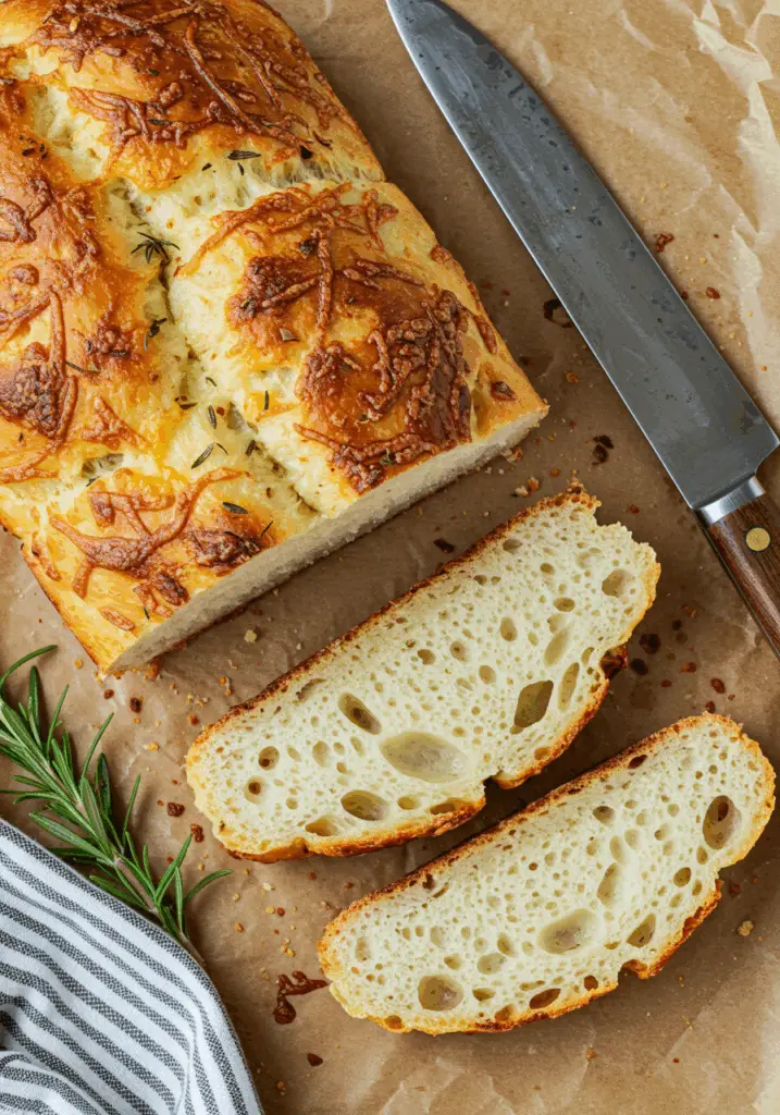 Rustic No Knead Rosemary Garlic Bread
