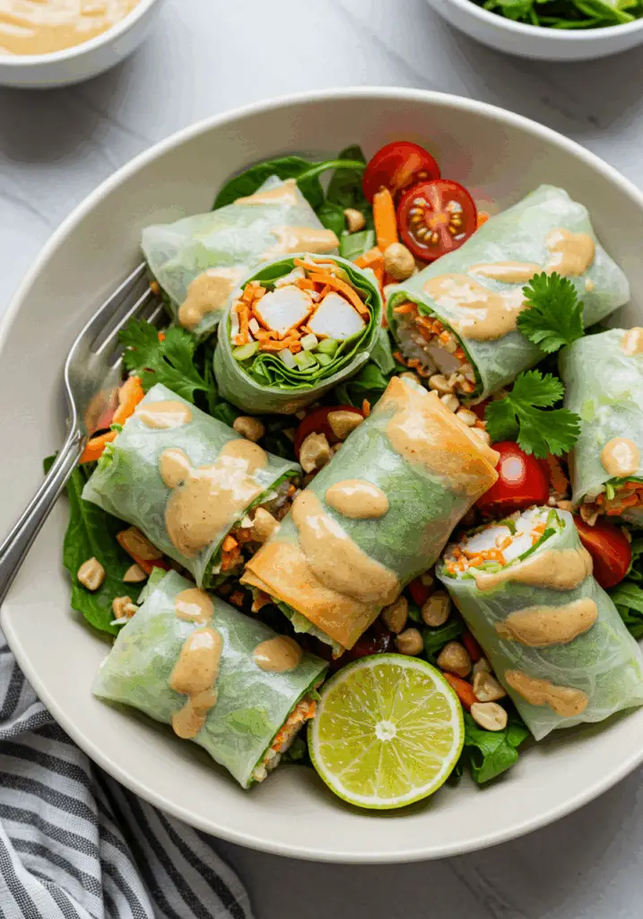 Spring Roll Salad with Peanut Dressing