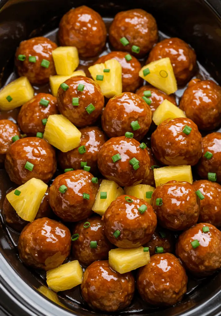 Crockpot Hawaiian Meatballs