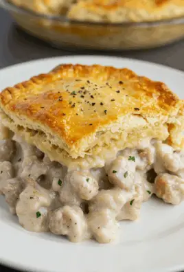Turkey Sausage Gravy and Biscuit Pie