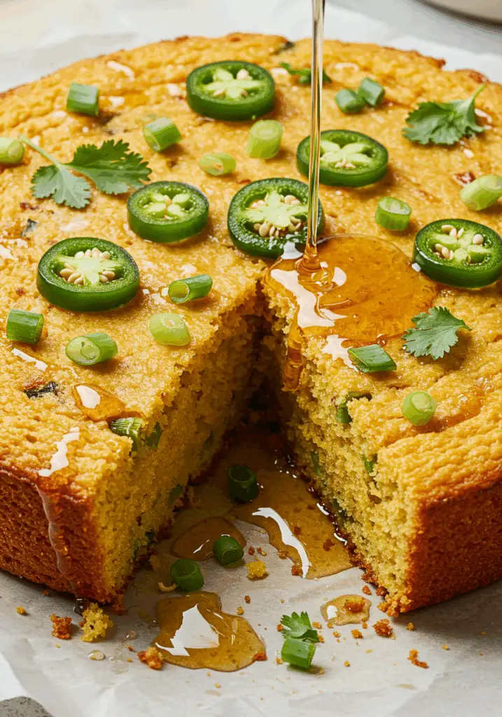 Spicy Jalapeño Cornbread with Sweet Lime Honey Glaze