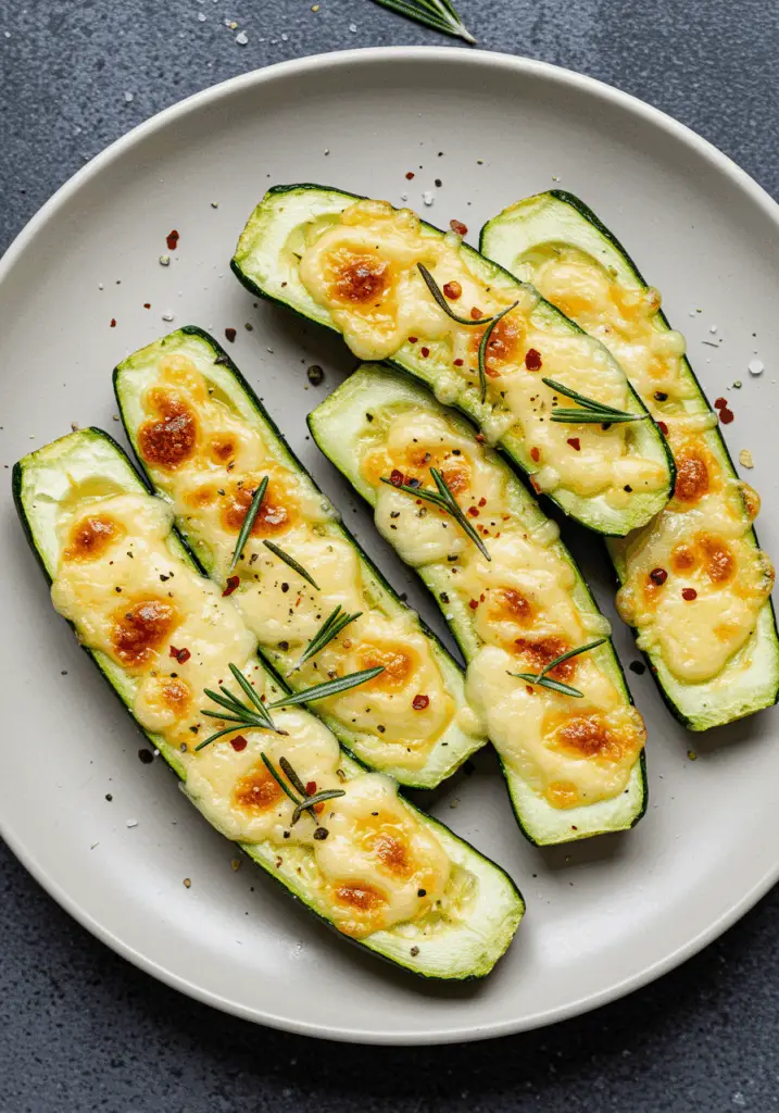 Gourmet Garlic Zucchini Steaks with Cheese