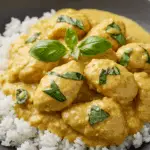Basil Chicken with Coconut Curry Sauce