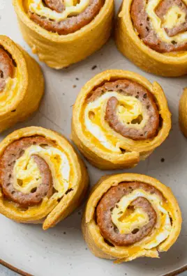 Turkey Sausage Egg and Cheese Breakfast Roll-Ups