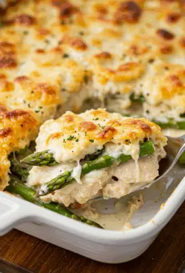 Chicken Casserole with Asparagus and Mozzarella