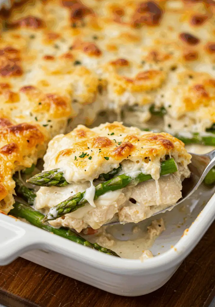 Chicken Casserole with Asparagus and Mozzarella