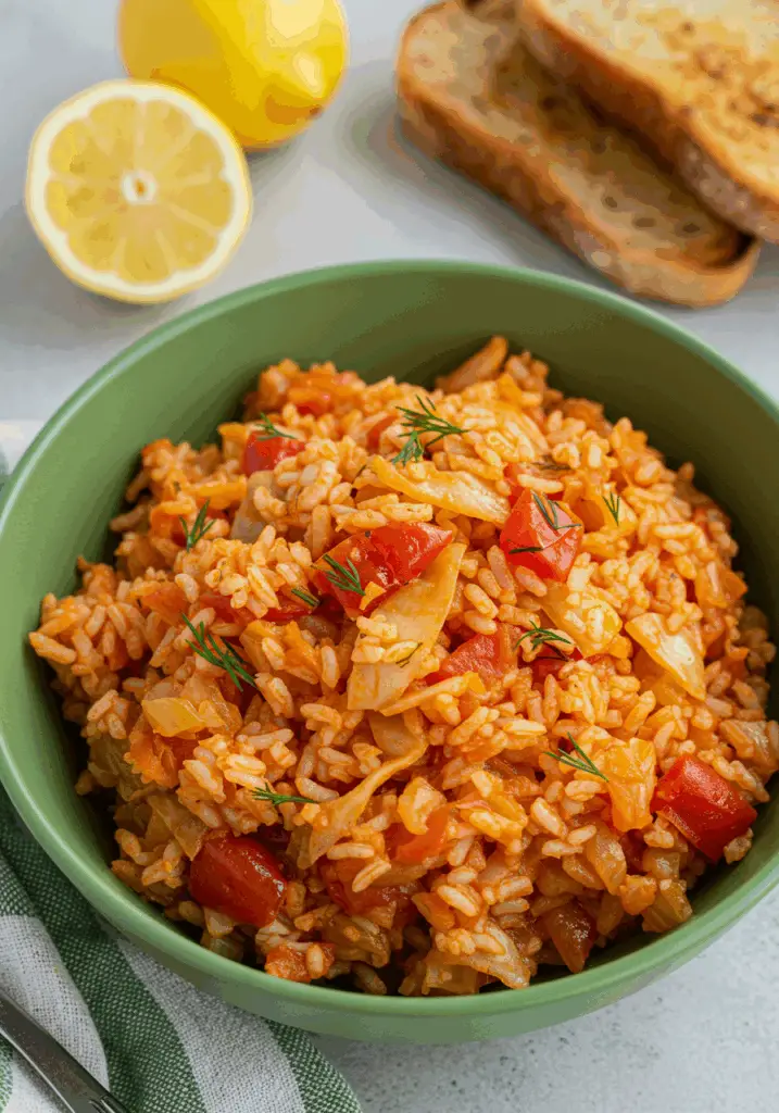 Greek Rice with Cabbage (Lahanorizo)
