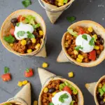 Healthy Taco Pizza Cones