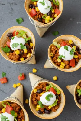 Healthy Taco Pizza Cones