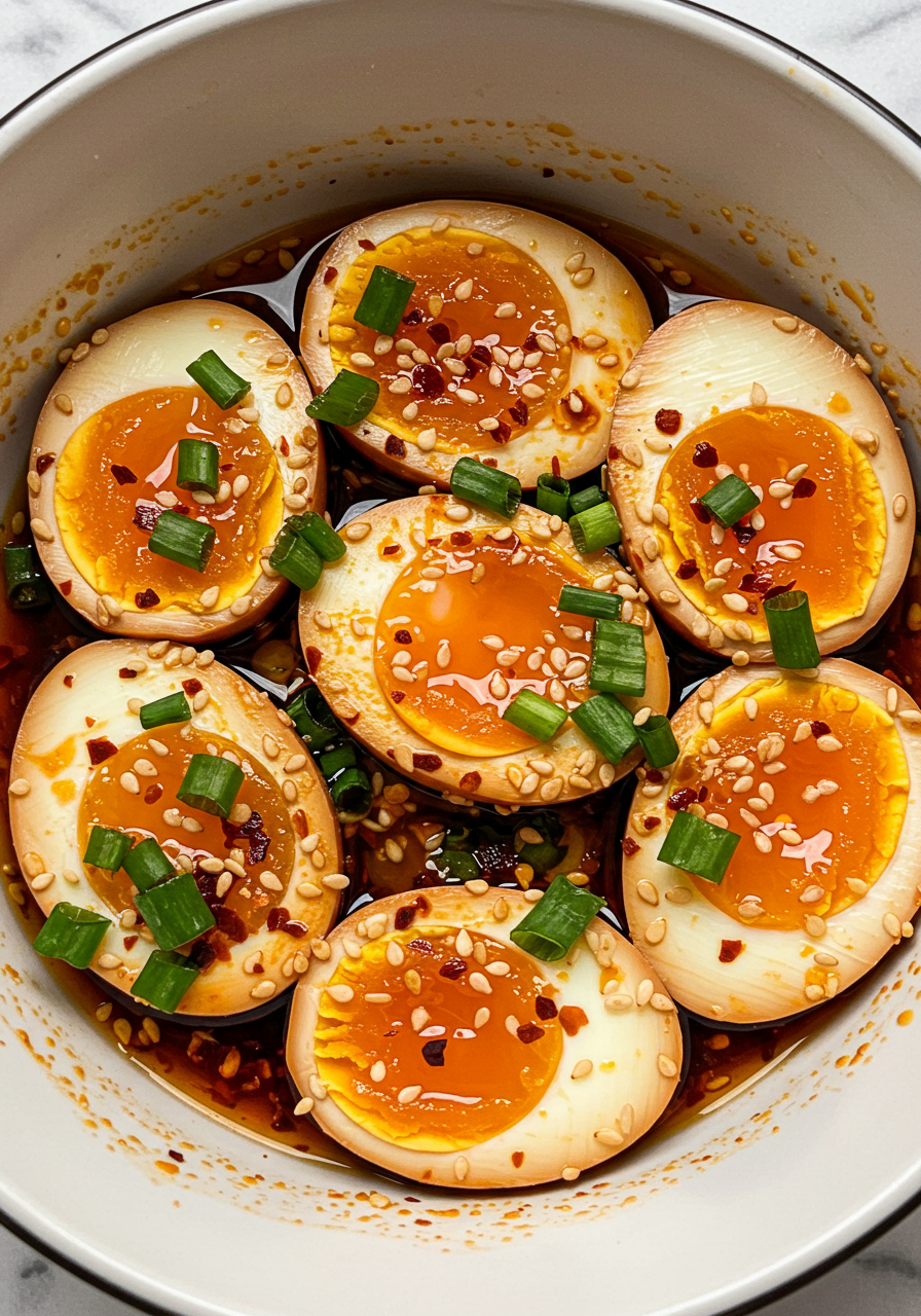 Photo inspiration: Picture Idea: Spicy Chili Garlic Deviled Eggs