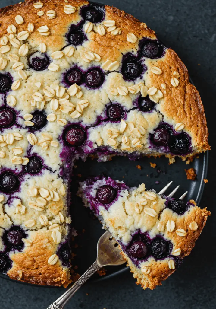 Healthy Yogurt Oat Blueberry Breakfast Cake