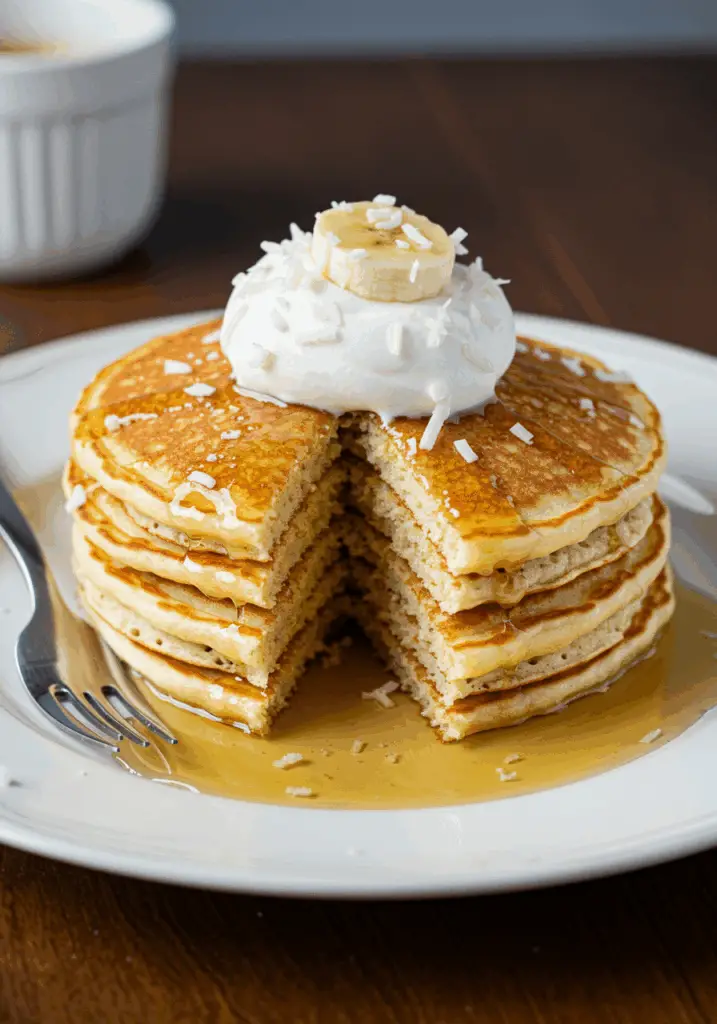 Sweet Coconut Cream Pancakes