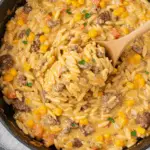 One-Pot Cheeseburger Orzo Skillet