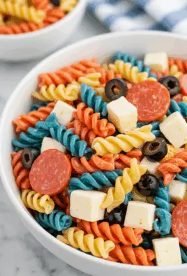 Chilled 4th of July Pasta Salad