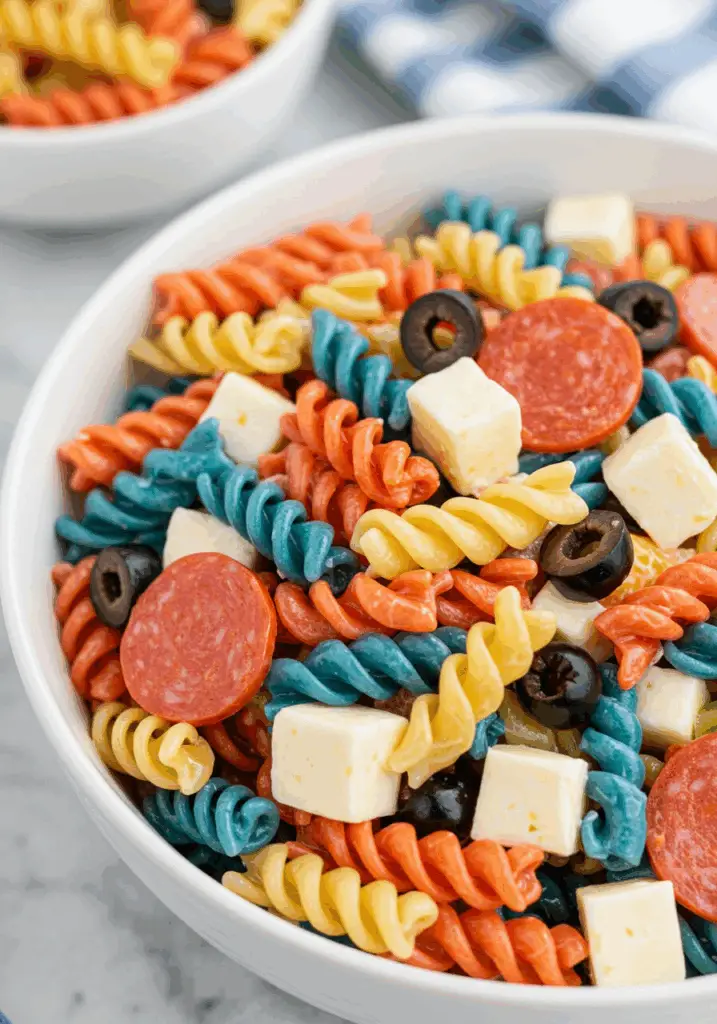 Chilled 4th of July Pasta Salad