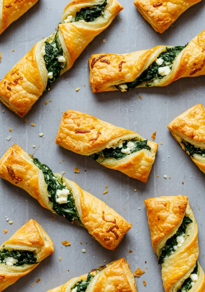 Spinach and Feta Puff Pastry Twists