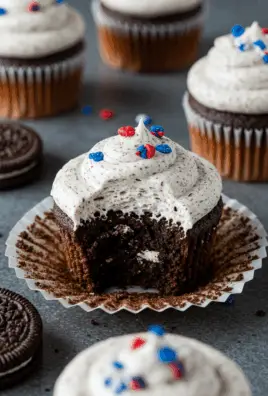 Patriotic Cookies & Cream Cupcakes