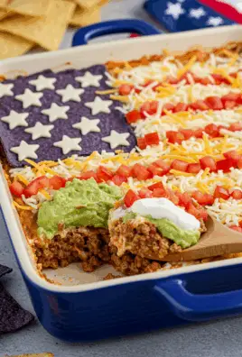 Patriotic 7 Layer Taco Dip