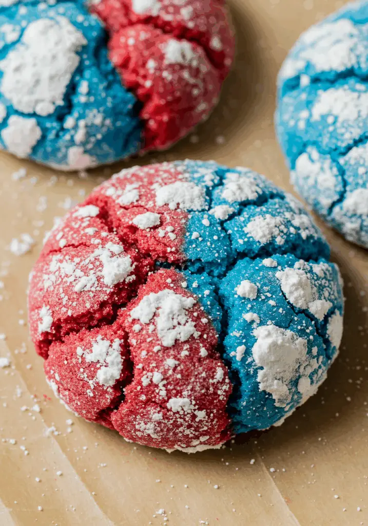Patriotic Crinkle Cookies with a Butter-Rich Base