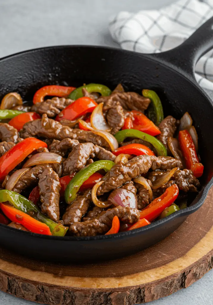 Pepper Steak with Bell Peppers and Onion