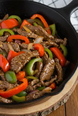 Pepper Steak with Bell Peppers and Onion