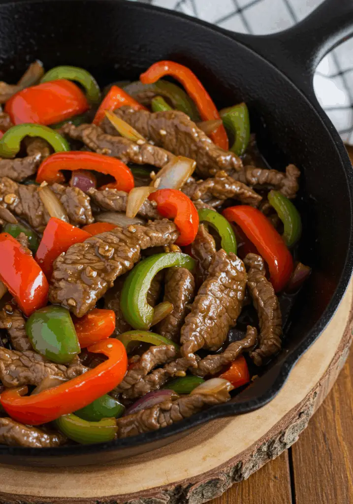 Pepper Steak with Bell Peppers and Onion