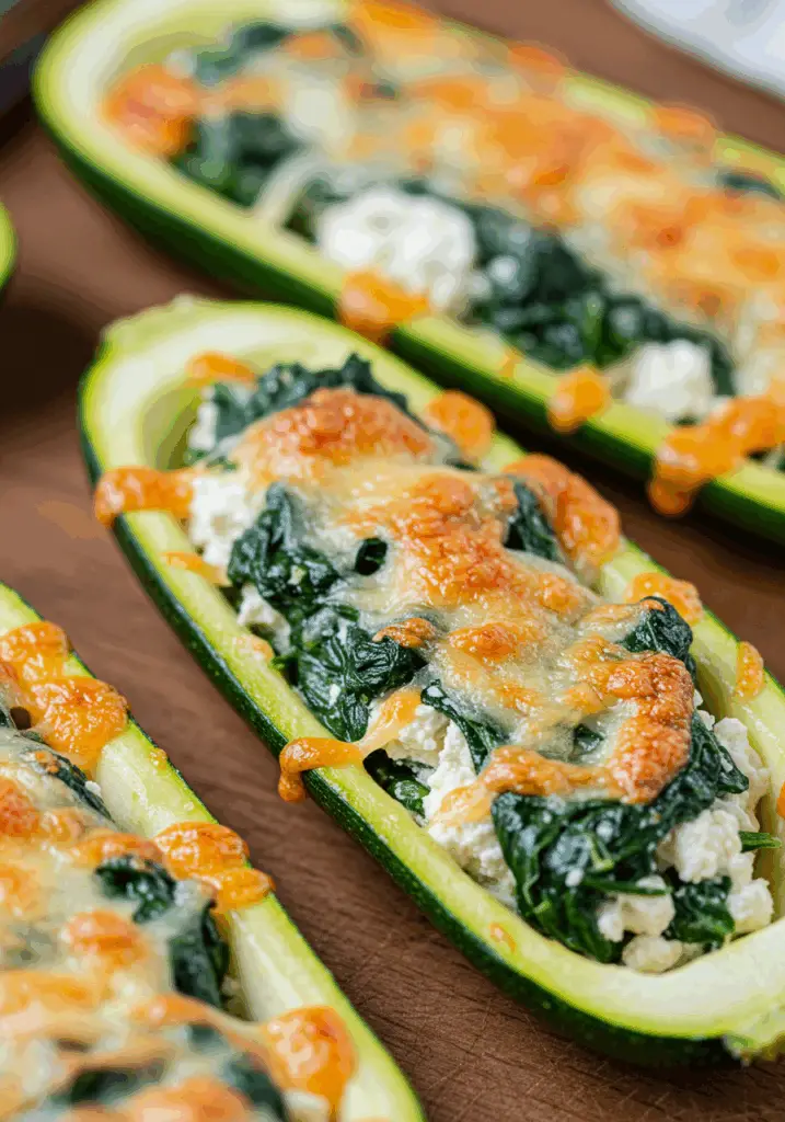 Vegetarian Spinach and Ricotta Zucchini Boats