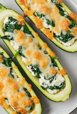 Vegetarian Spinach and Ricotta Zucchini Boats